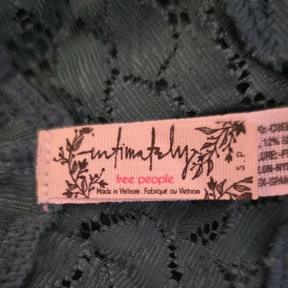 Free People Intimately Teal Lace Halter Bodysuit Sz Small - Picture 8 of 8